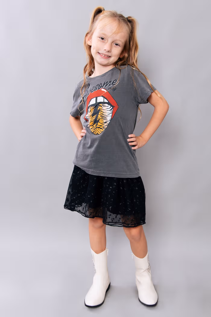 SAIA INFANTIL DE TULE COM ESTRELAS