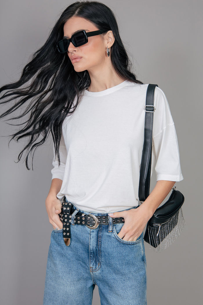 CAMISETA T-SHIRT OVERSIZED BÁSICA OFF WHTE