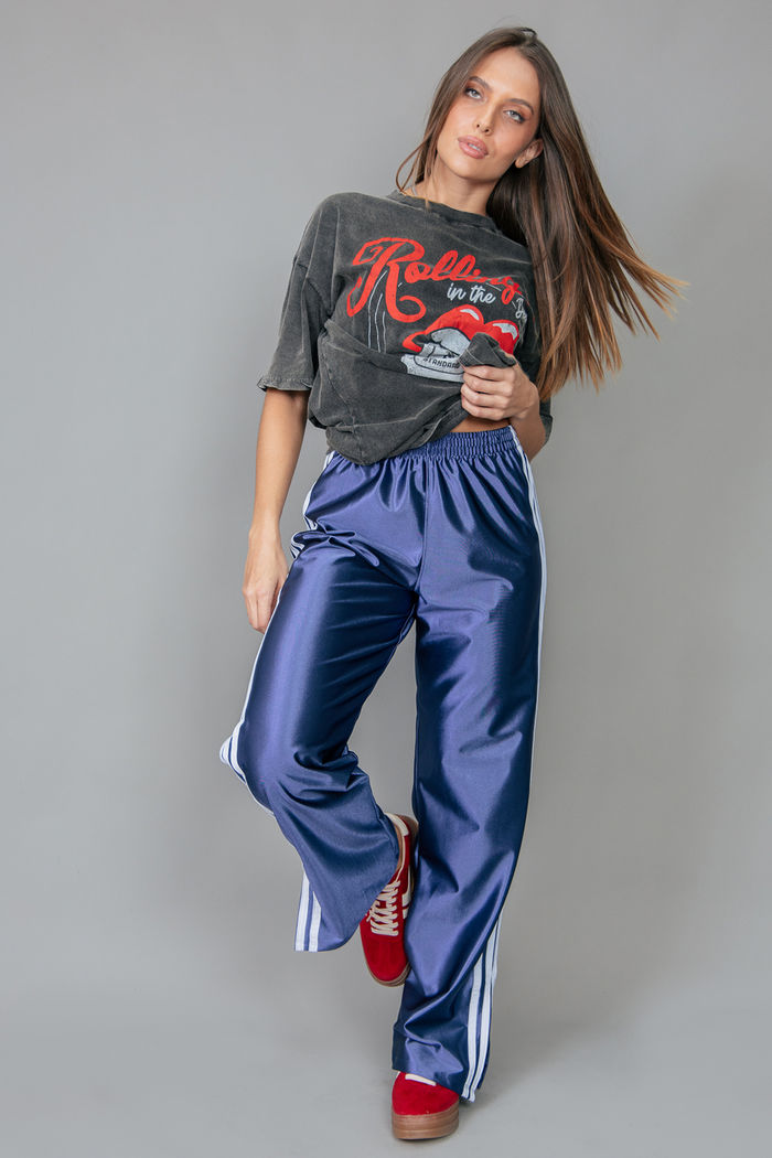 CALÇA  SPORT AZUL COM LISTRAS