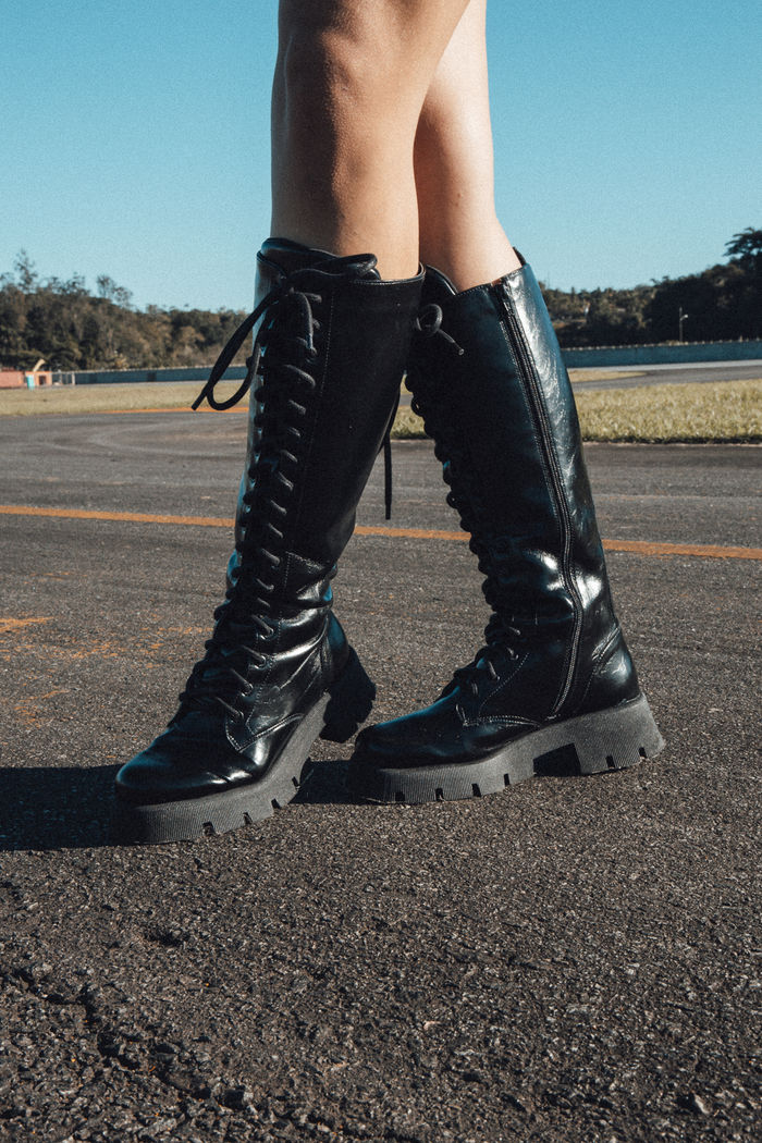 COTURNO CANO LONGO GRANITE PRETO COM CADARÇO