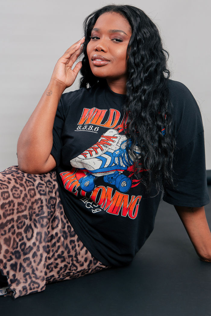 CAMISETA T-SHIRT VINTAGE PRETA WILD DAYS