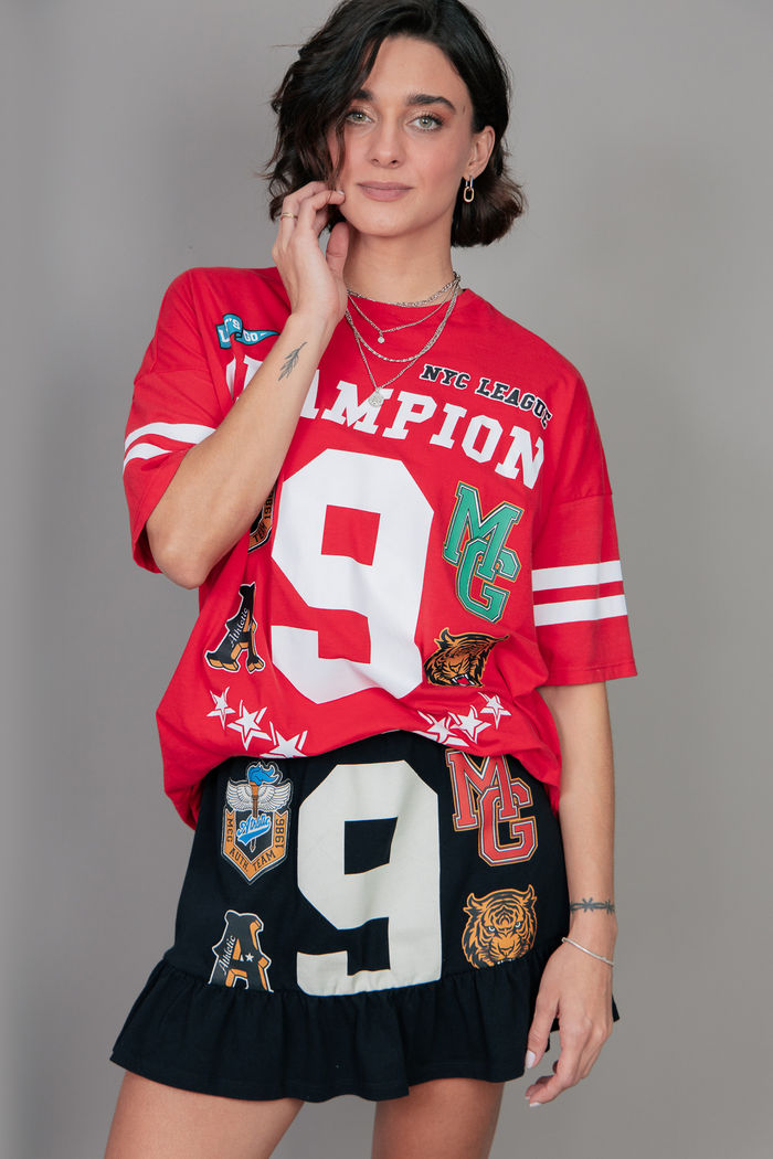 T-SHIRT OVERSIZED VERMELHA CHAMPION