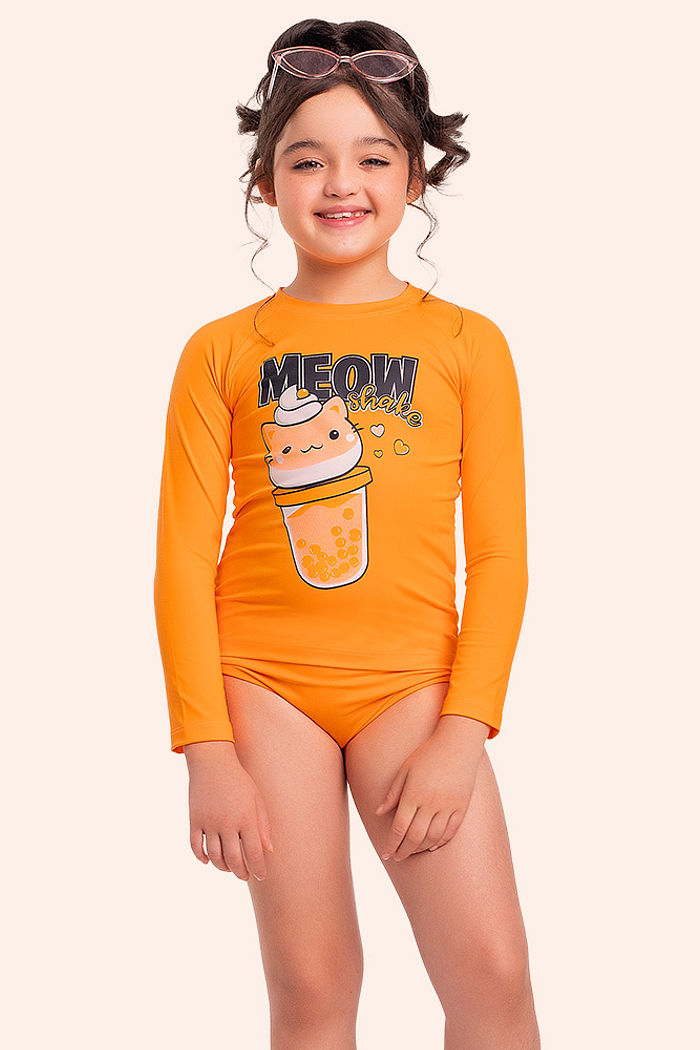 Conjunto blusa manga longa e calcinha Meow