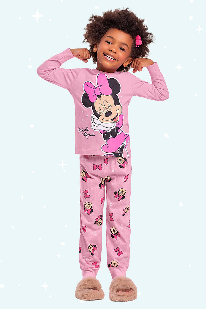 Conjunto pijama com tinta que brilha no escuro Minnie