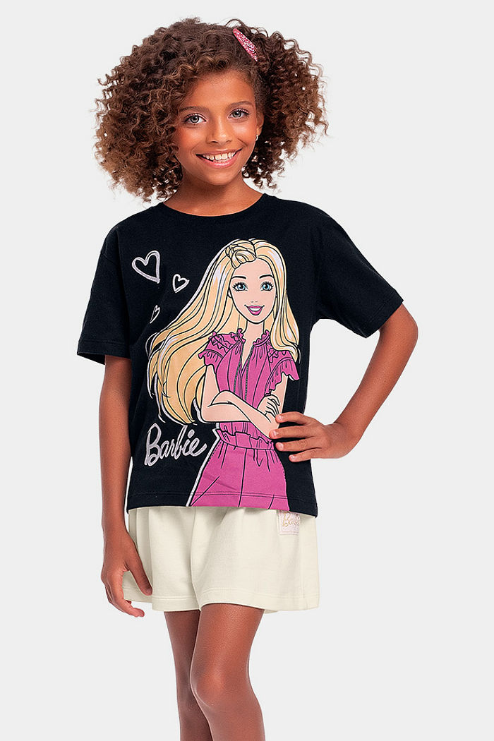 Conjunto blusa e short Barbie
