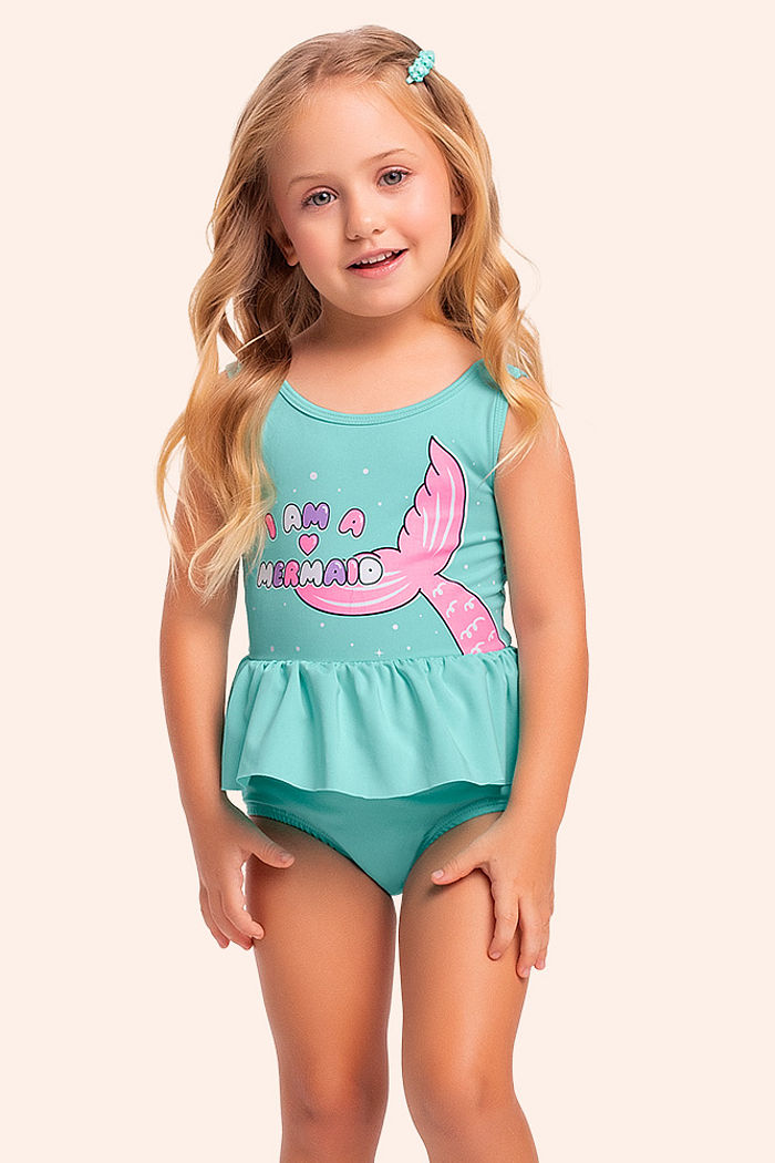 Maiô com forro em Cotton poliéster mermaid