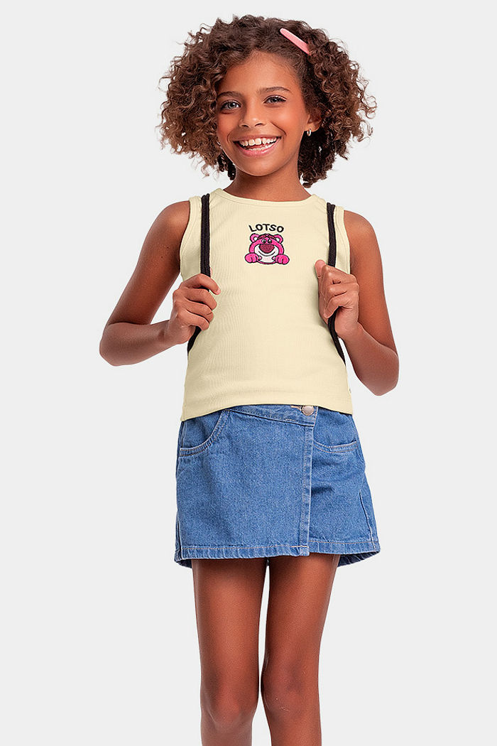 Regata com bordado e bolsa Lotso