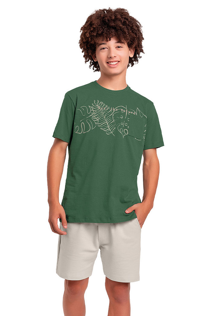 Conjunto camiseta e bermuda com cadarço funcional