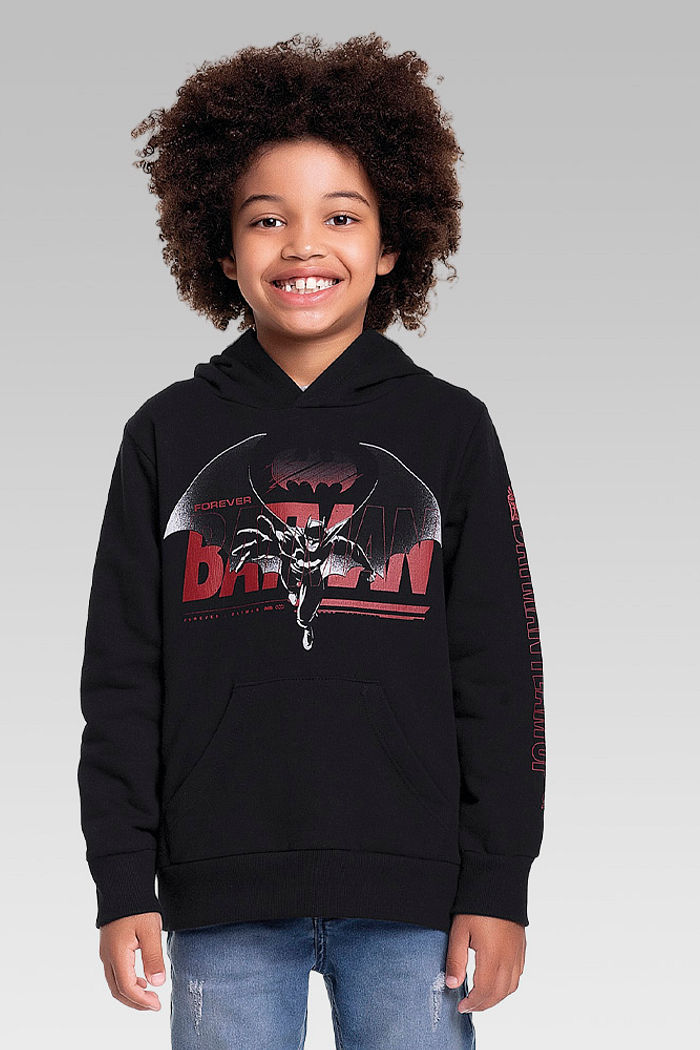 Blusão com capuz em moletom batman