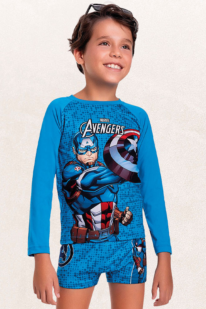 Camiseta manga longa praia vingadores