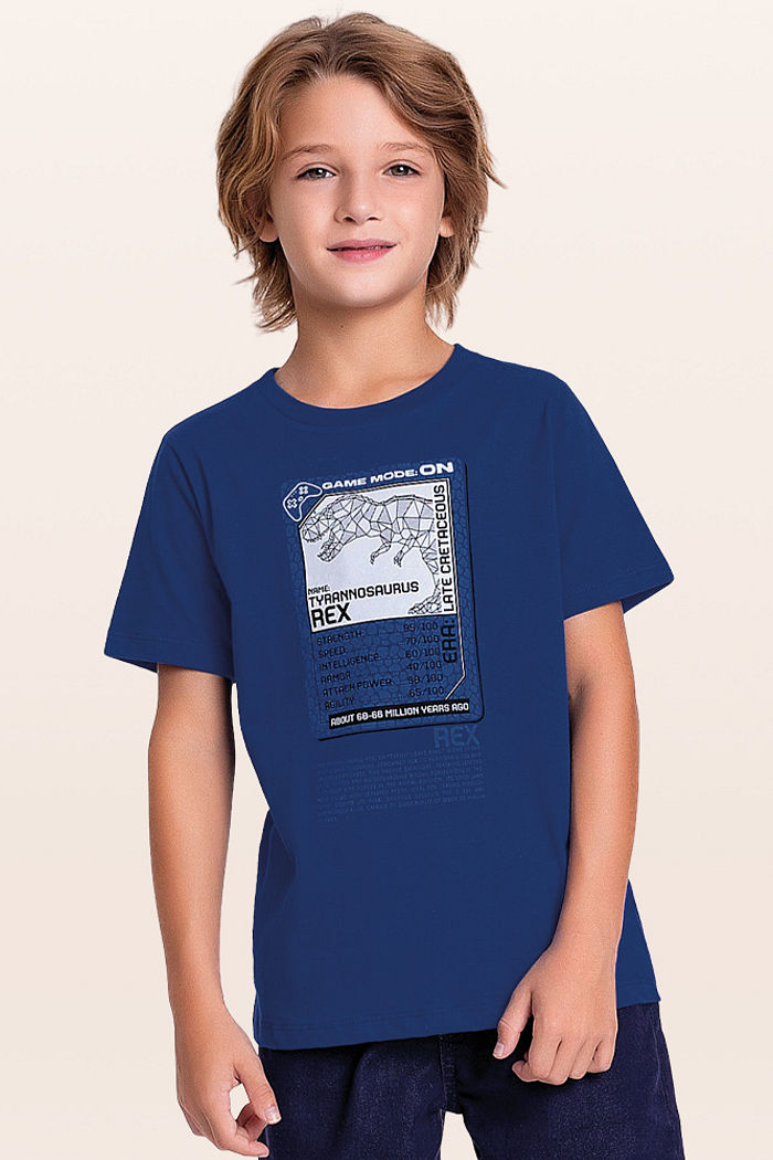 Camiseta em meia malha dino game
