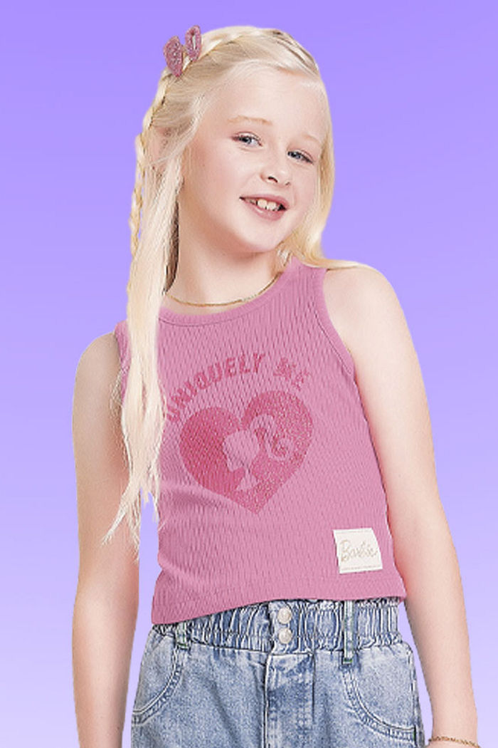 Regata em ribana canelada 5x3 Barbie