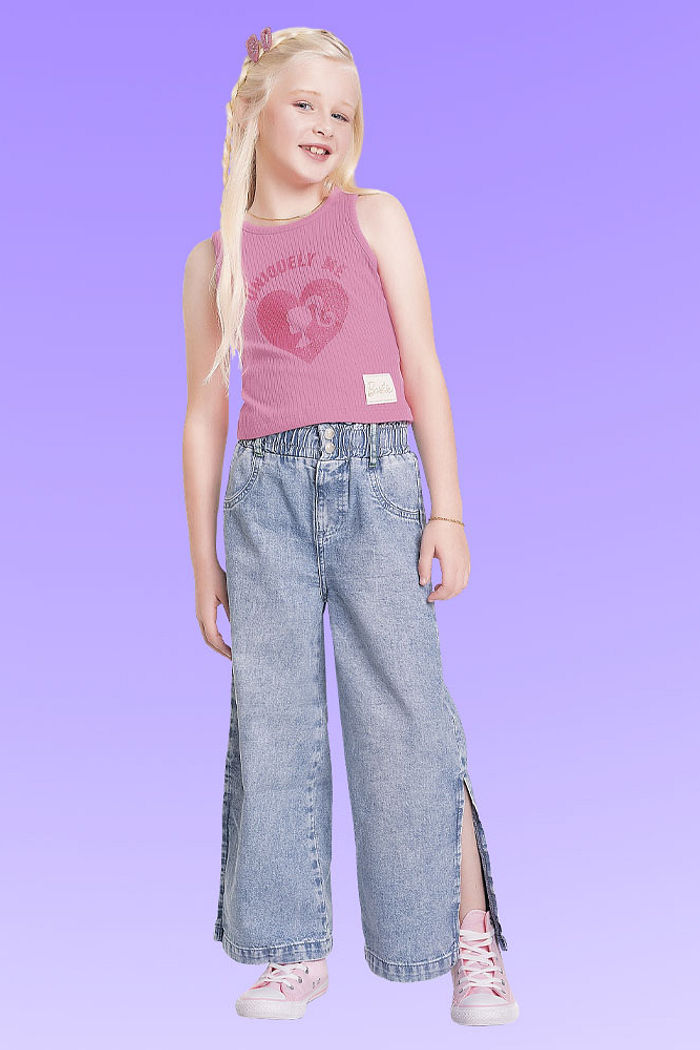 Regata em ribana canelada 5x3 Barbie