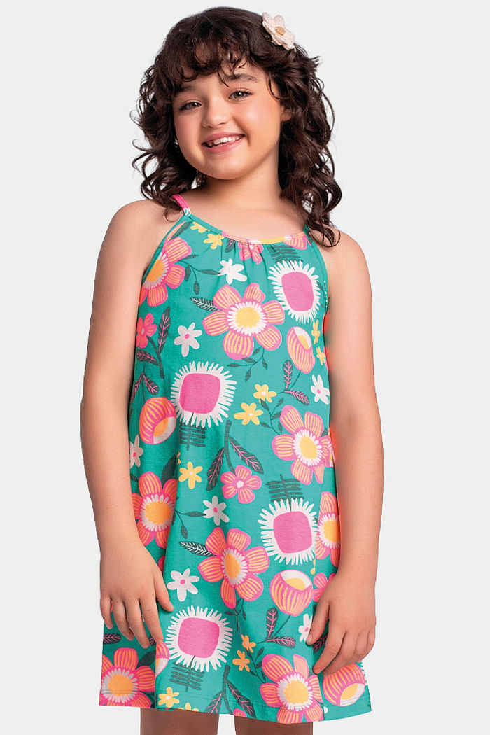 Vestido de alça com flores