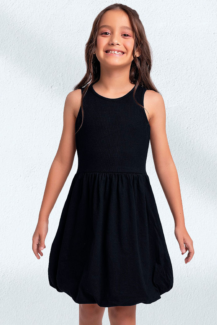 Vestido balonê em ribana 2x1