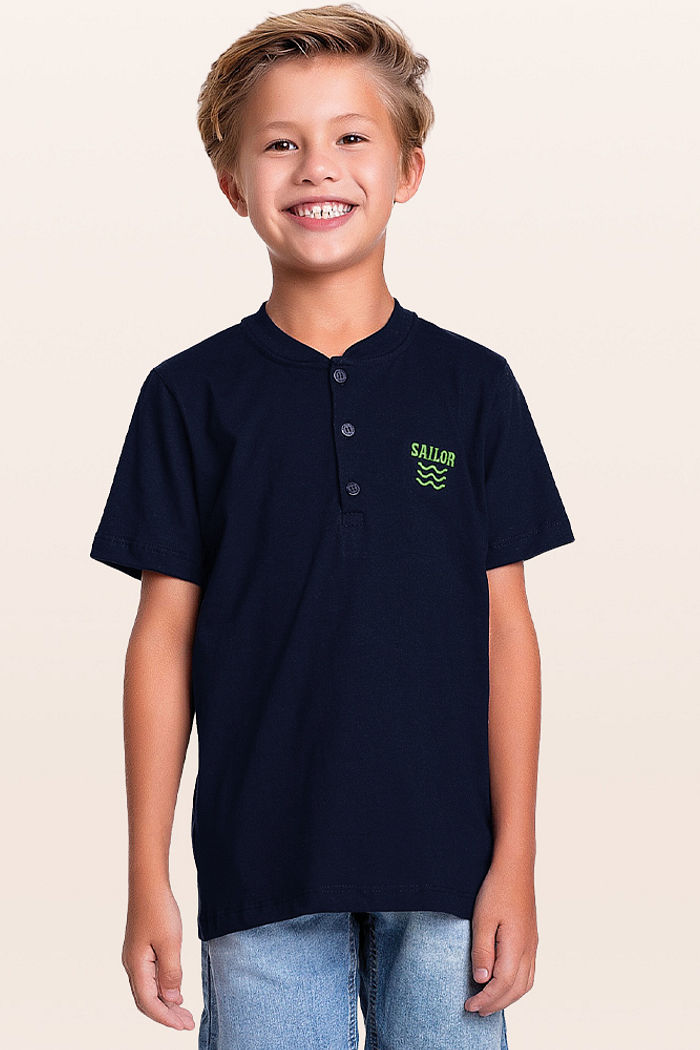Camiseta em meia malha sailor