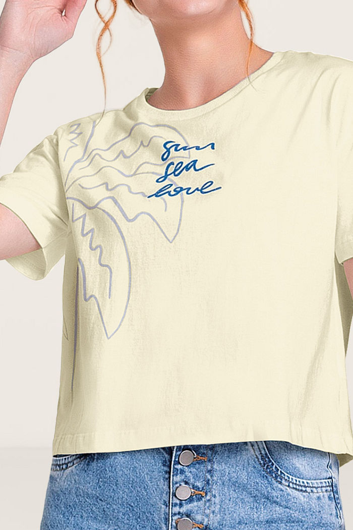 Blusa palmeira em meia malha