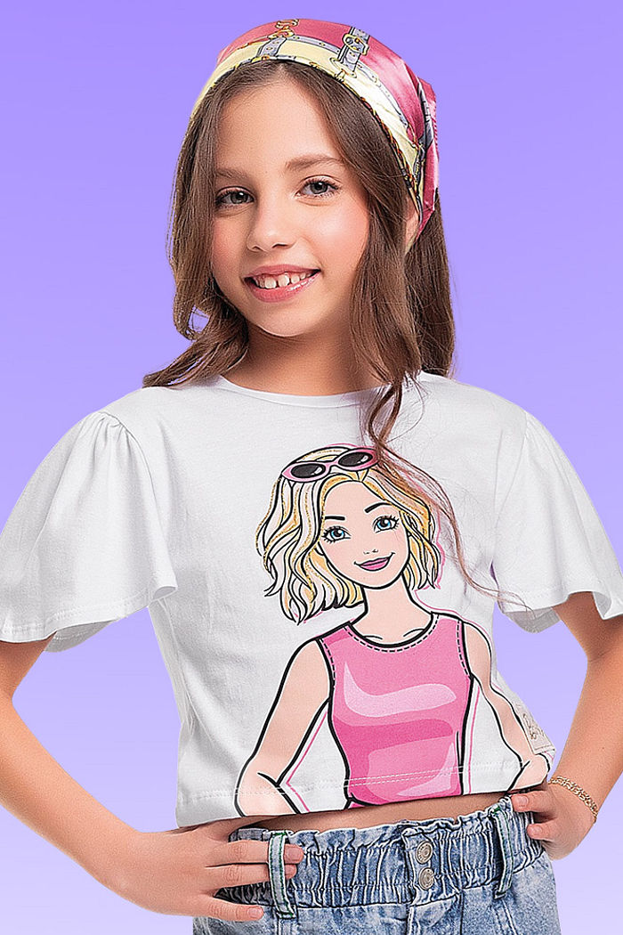 Blusa em meia malha Barbie