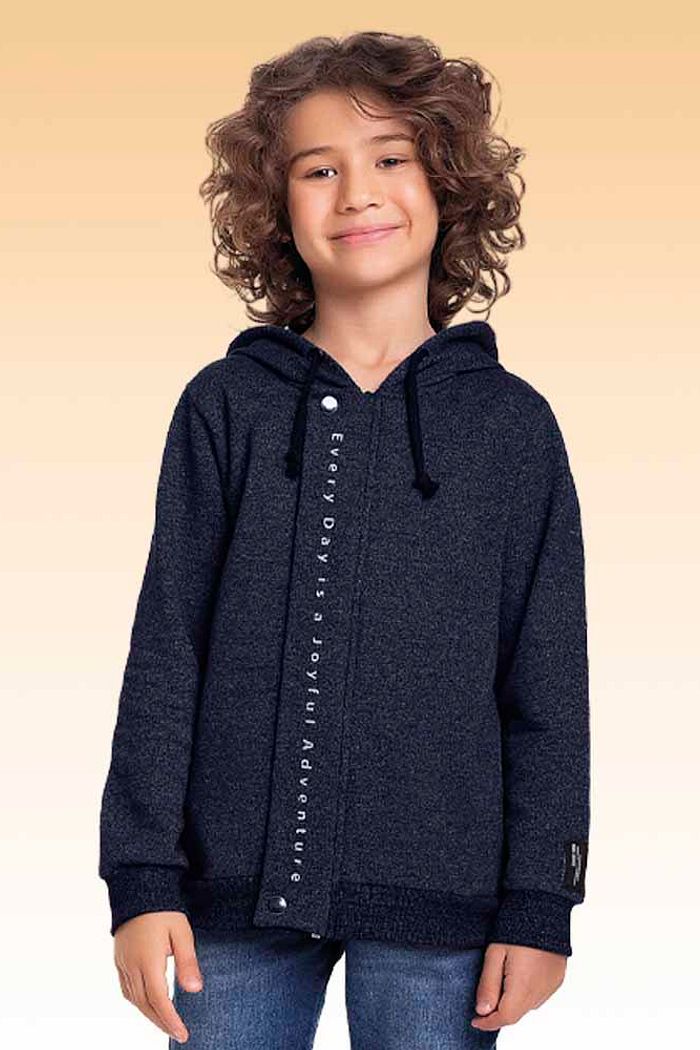 Blusão com capuz em moletom molinê