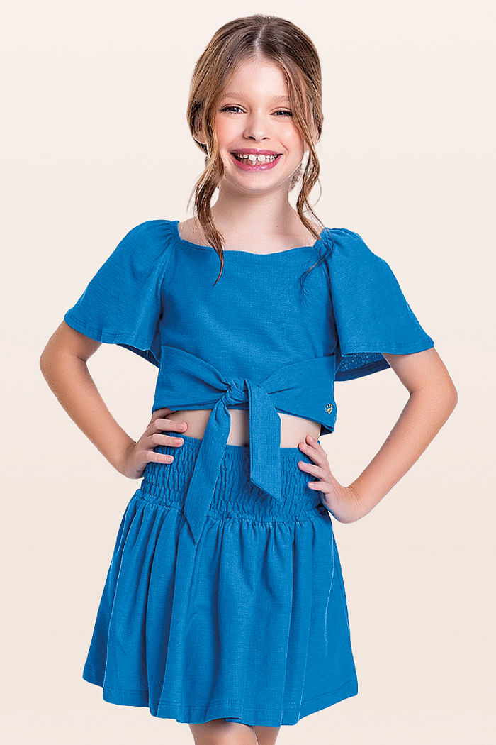 Conjunto blusa e short-saia lisboa