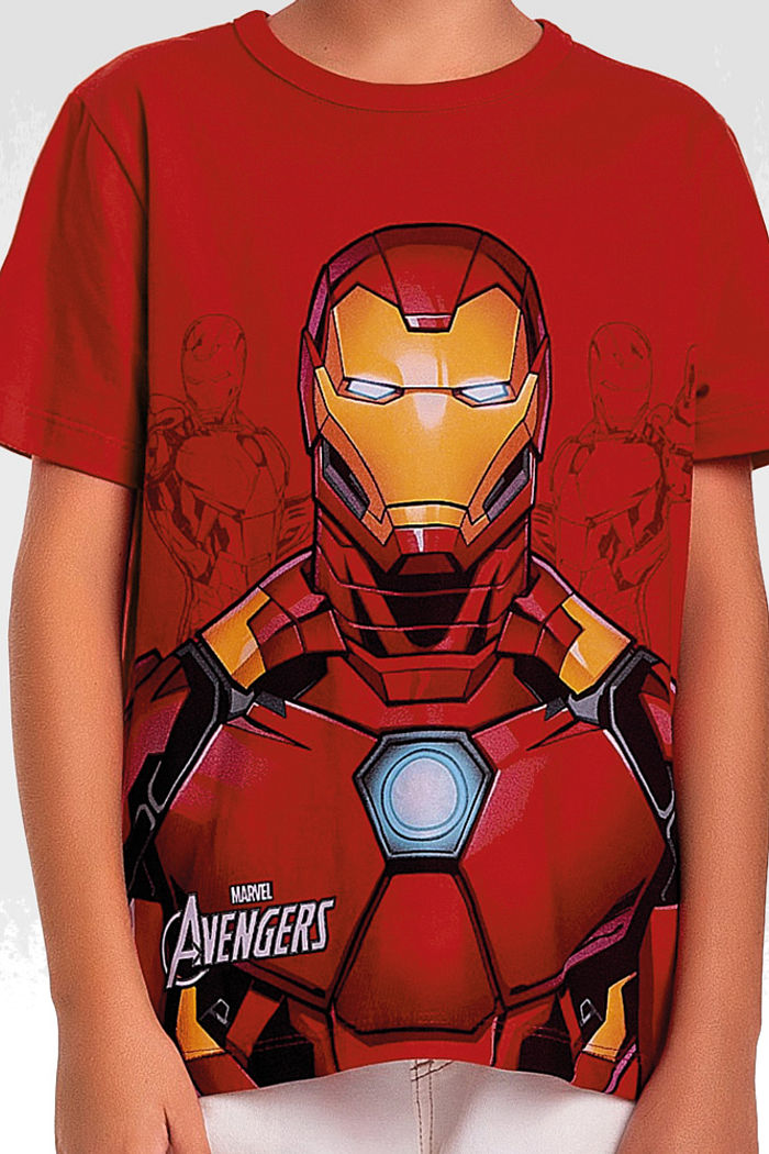 Camiseta em meia malha vingadores com mascara