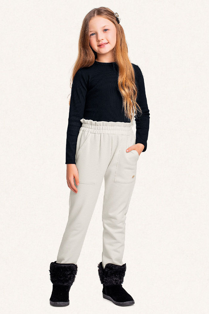 Blusa manga longa em ribana minimalista