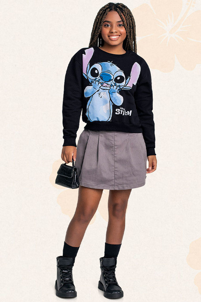 Blusão em moletom Lilo & Stitch