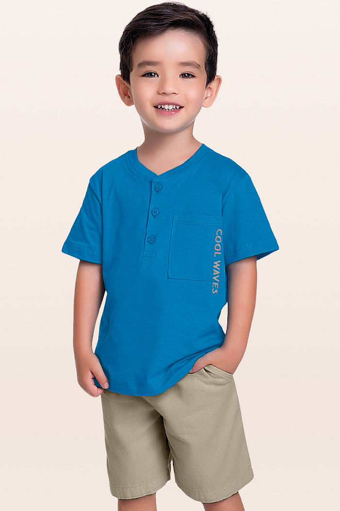 Conjunto camiseta e bermuda cool waves