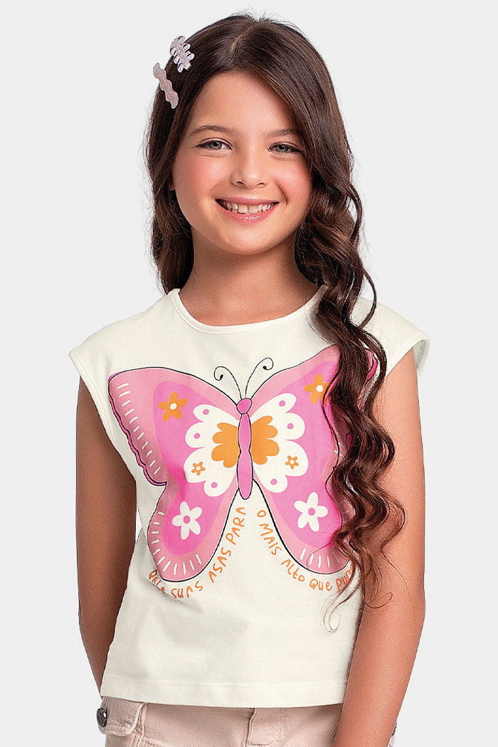 Blusa com estampa de borboleta