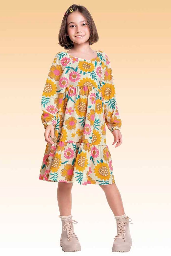 Vestido midi em meia malha linho