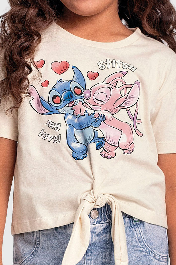 Blusa em meia malha com amarração Stitch