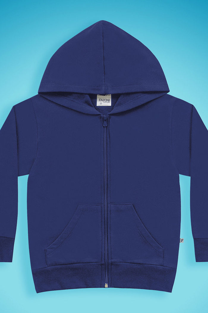 Jaqueta com capuz em moletom