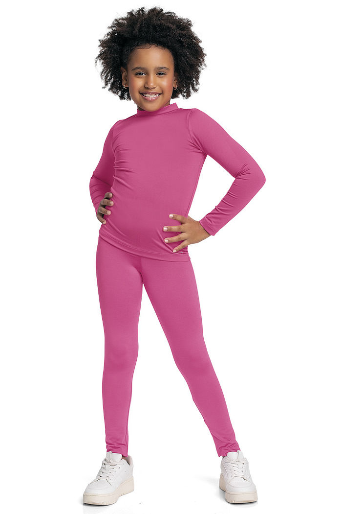 Blusa manga longa e gola alta em malha térmica unissex