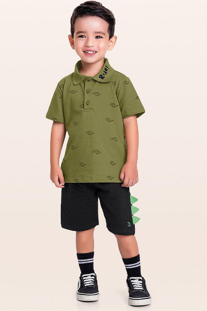 Bermuda em moletinho lótus dino