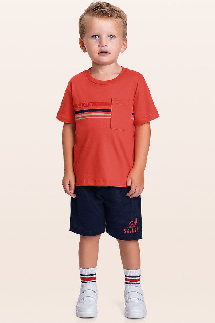 Conjunto camiseta e bermuda sailor
