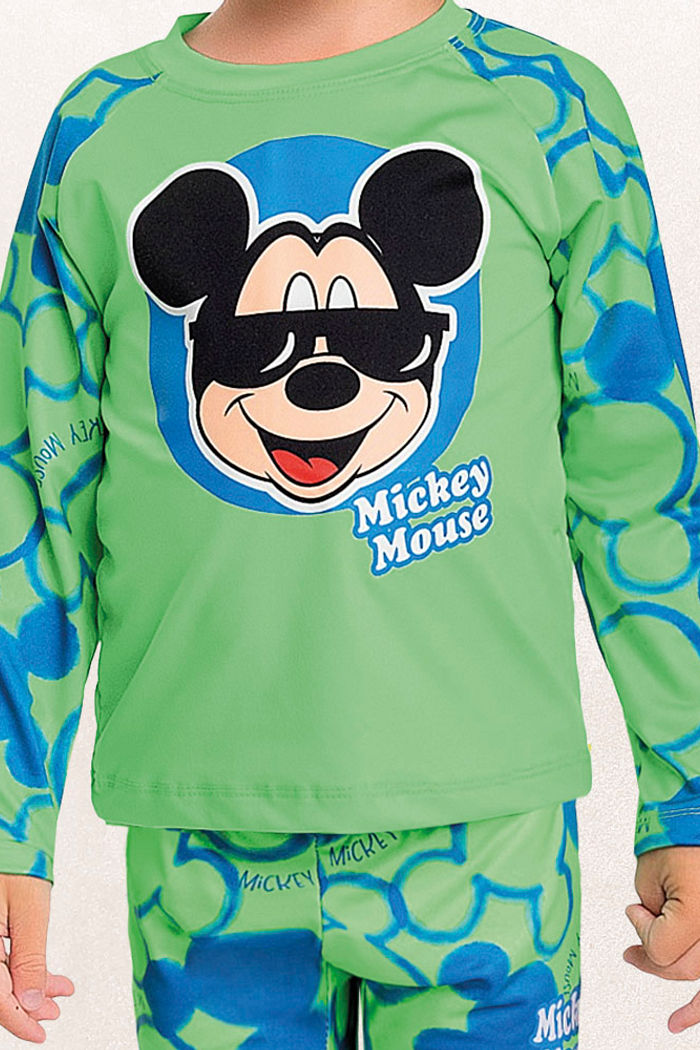 Camiseta manga longa praia mickey