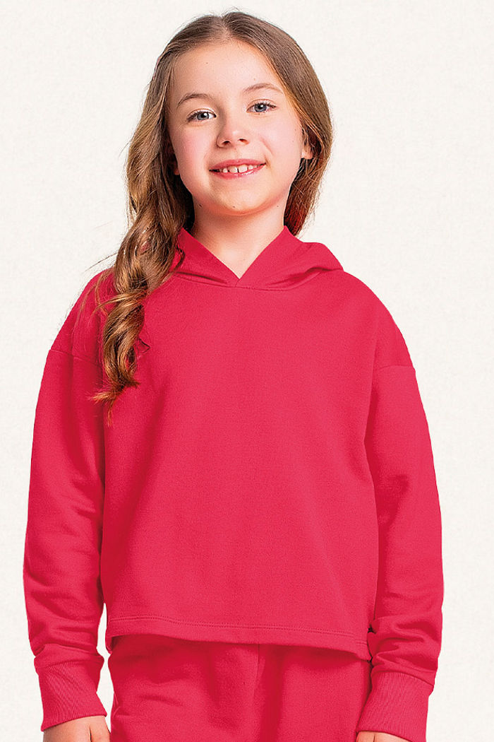 Blusão com capuz em moletom minimalista