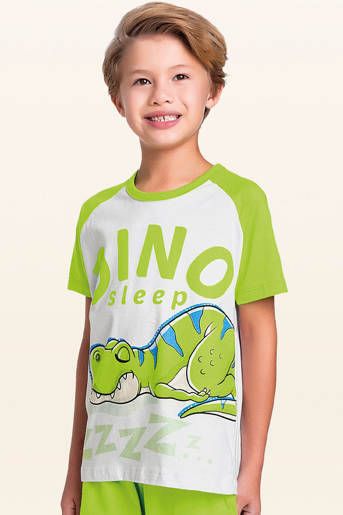 Conjunto pijama camiseta e bermuda dino