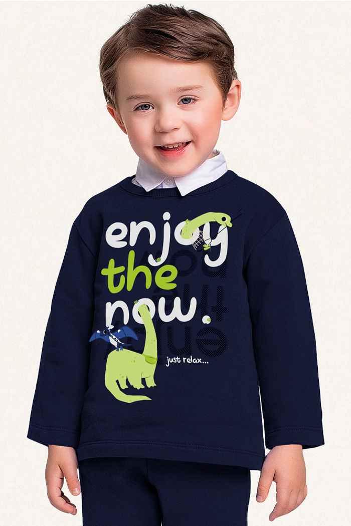 Conjunto blusão e calça em moletom dinos