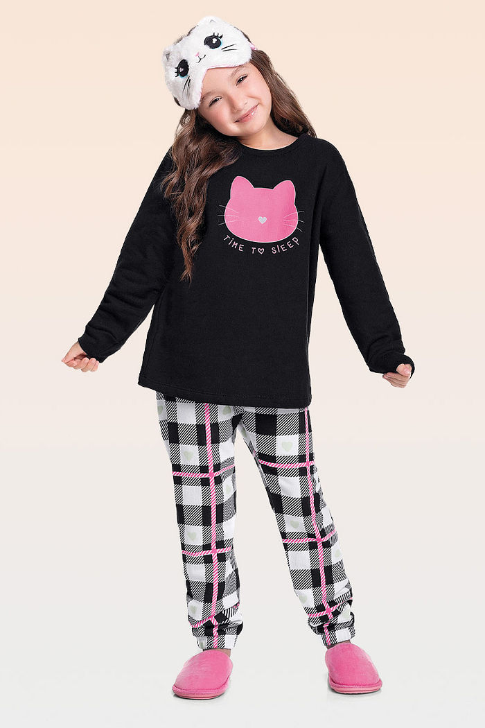 Conjunto pijama blusão e calça em moletom
