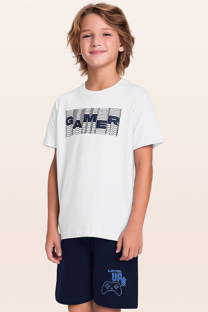 Conjunto camiseta e bermuda gamer digital
