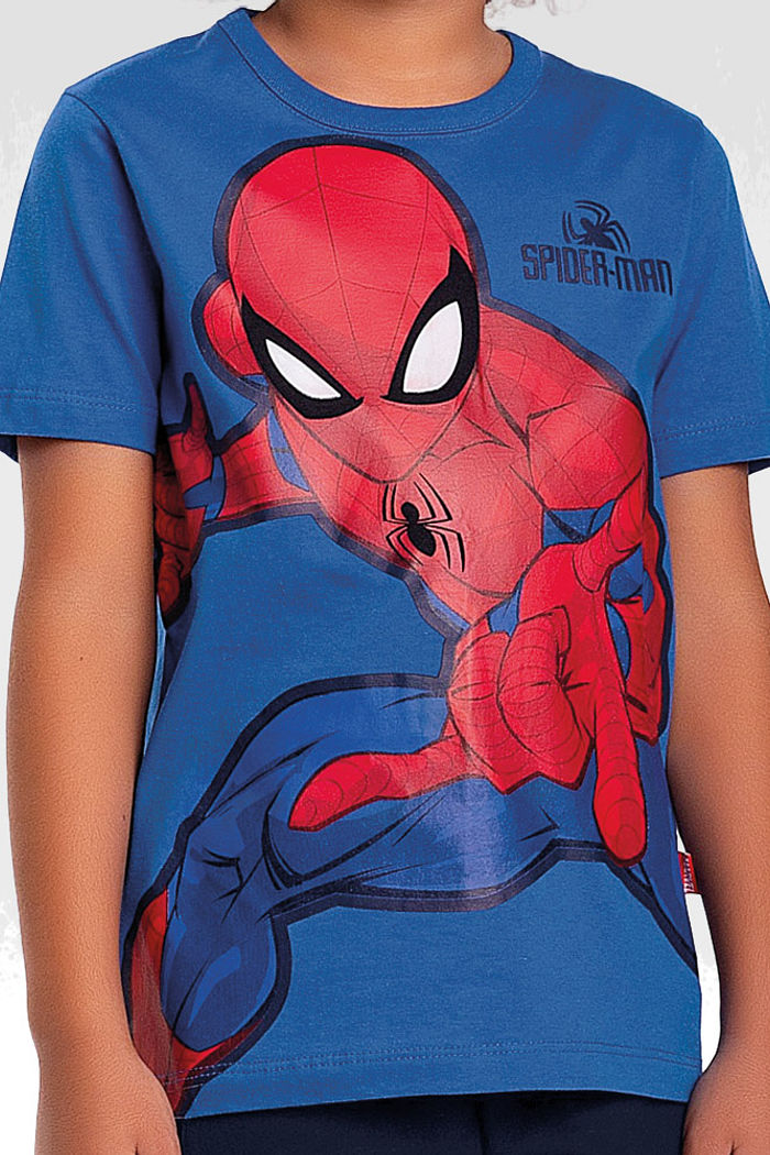 Conjunto camiseta meia malha e short homem-aranha