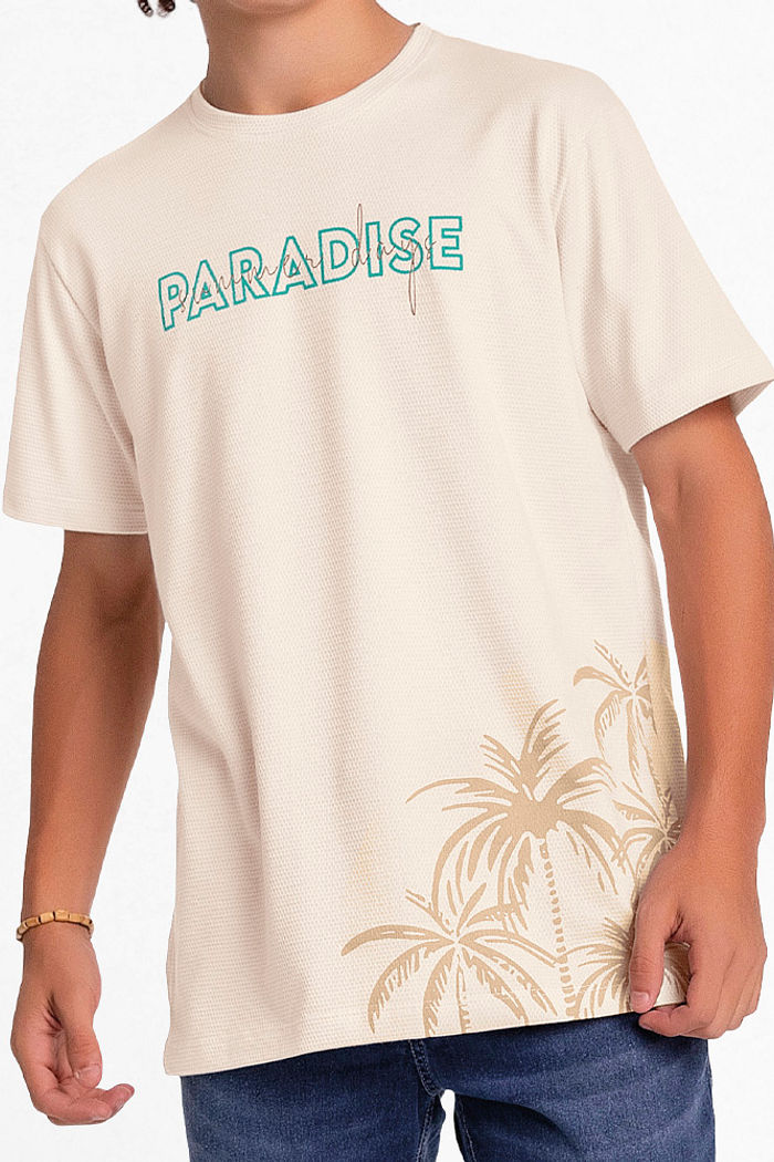 Camiseta malha favo paradise