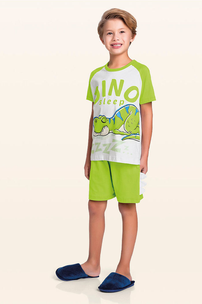 Conjunto pijama camiseta e bermuda dino