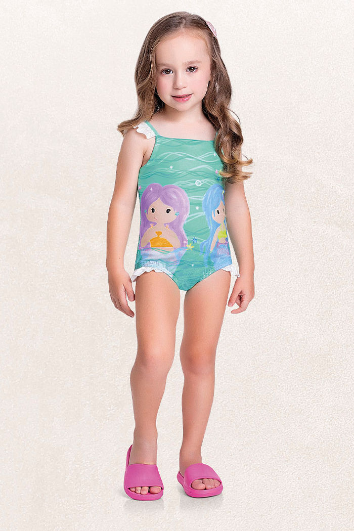 Maiô com forro em cotton poliéster praia sereia