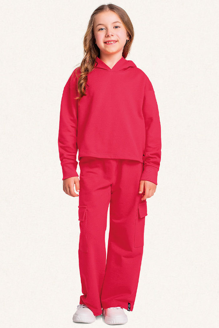 Blusão com capuz em moletom minimalista