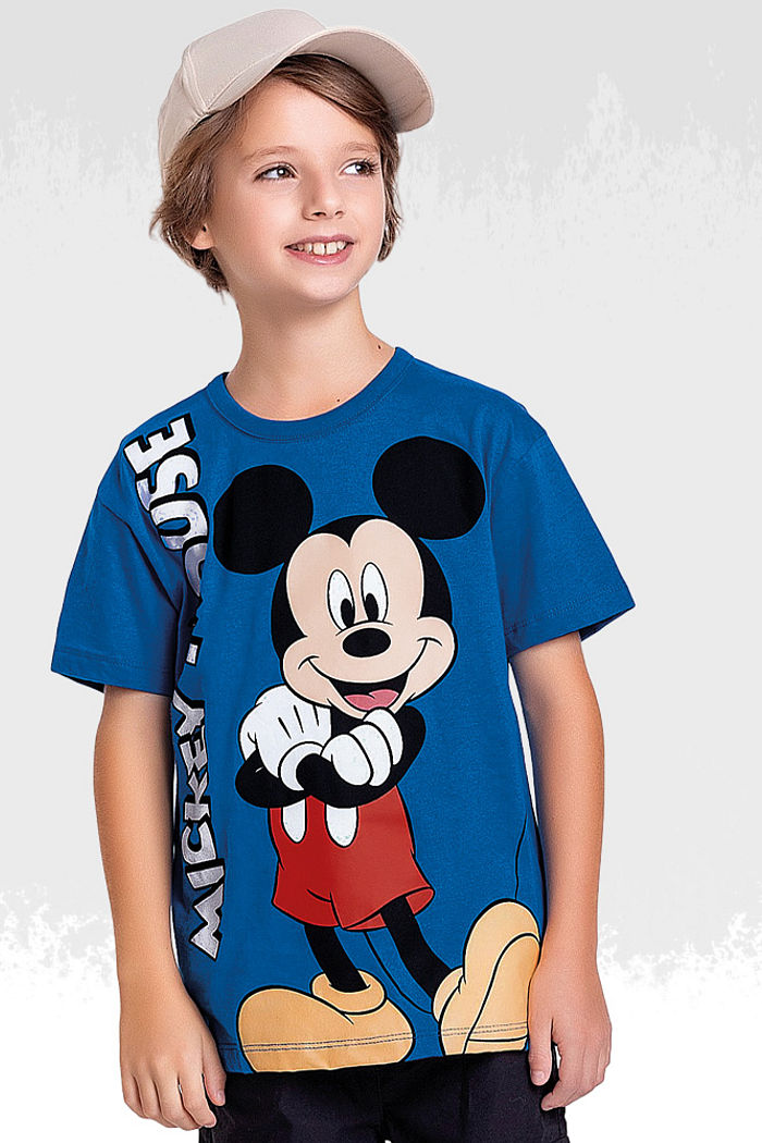Camiseta em meia malha mickey mouse