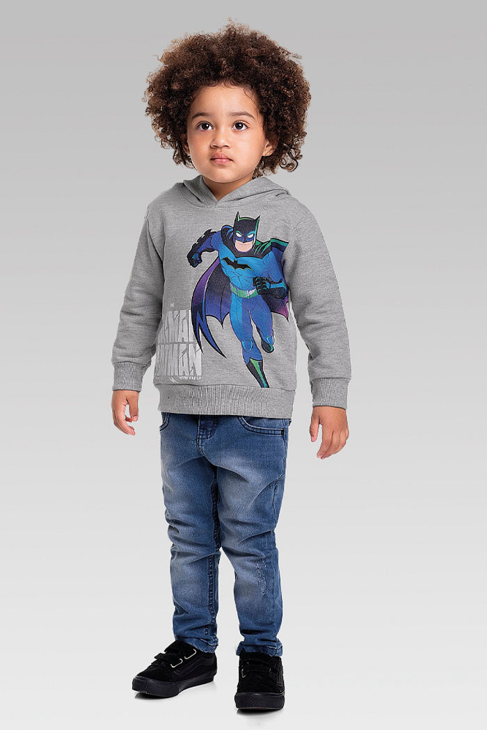 Blusão com capuz em moletom batman