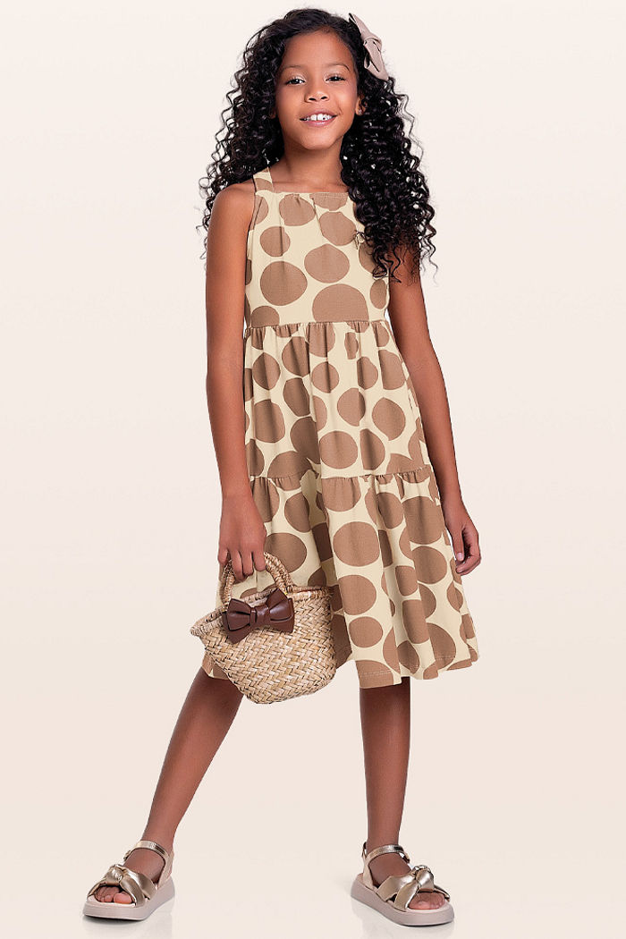 Vestido midi poá fashion