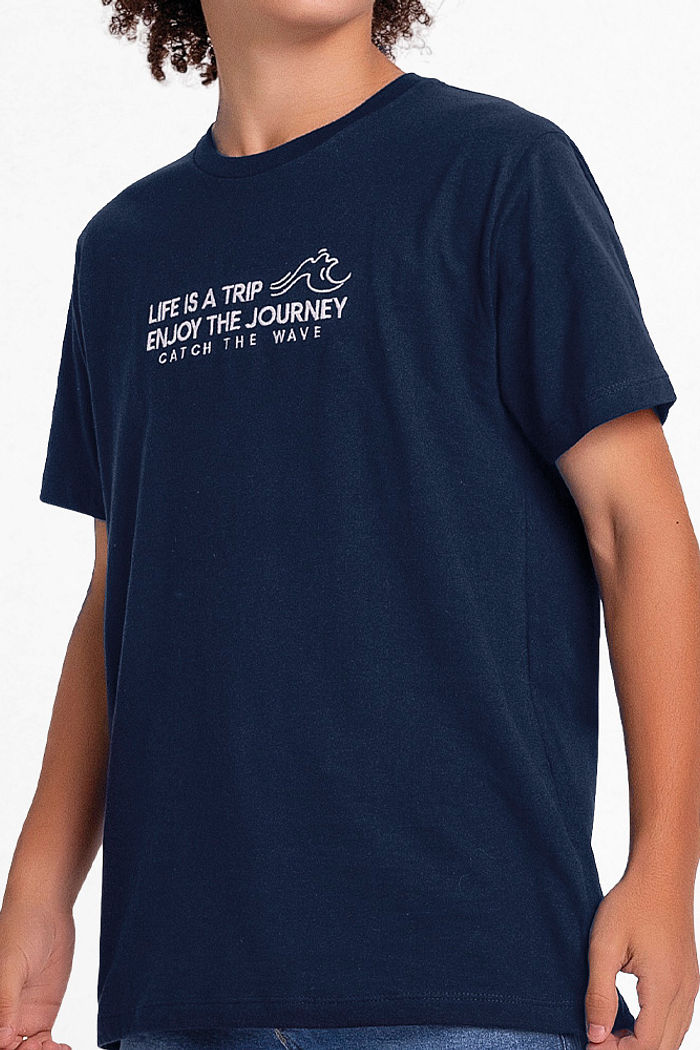Camiseta em meia malha enjoy the journey